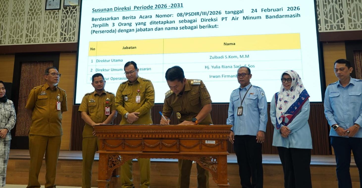 Tetapkan Direksi Baru PAM Bandarmasih, Banjarmasin Harapkan Distribusi Air Bersih Optimal dan Merata